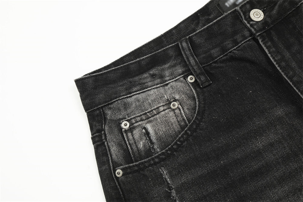 Vervin Black Hand Painted Jeans